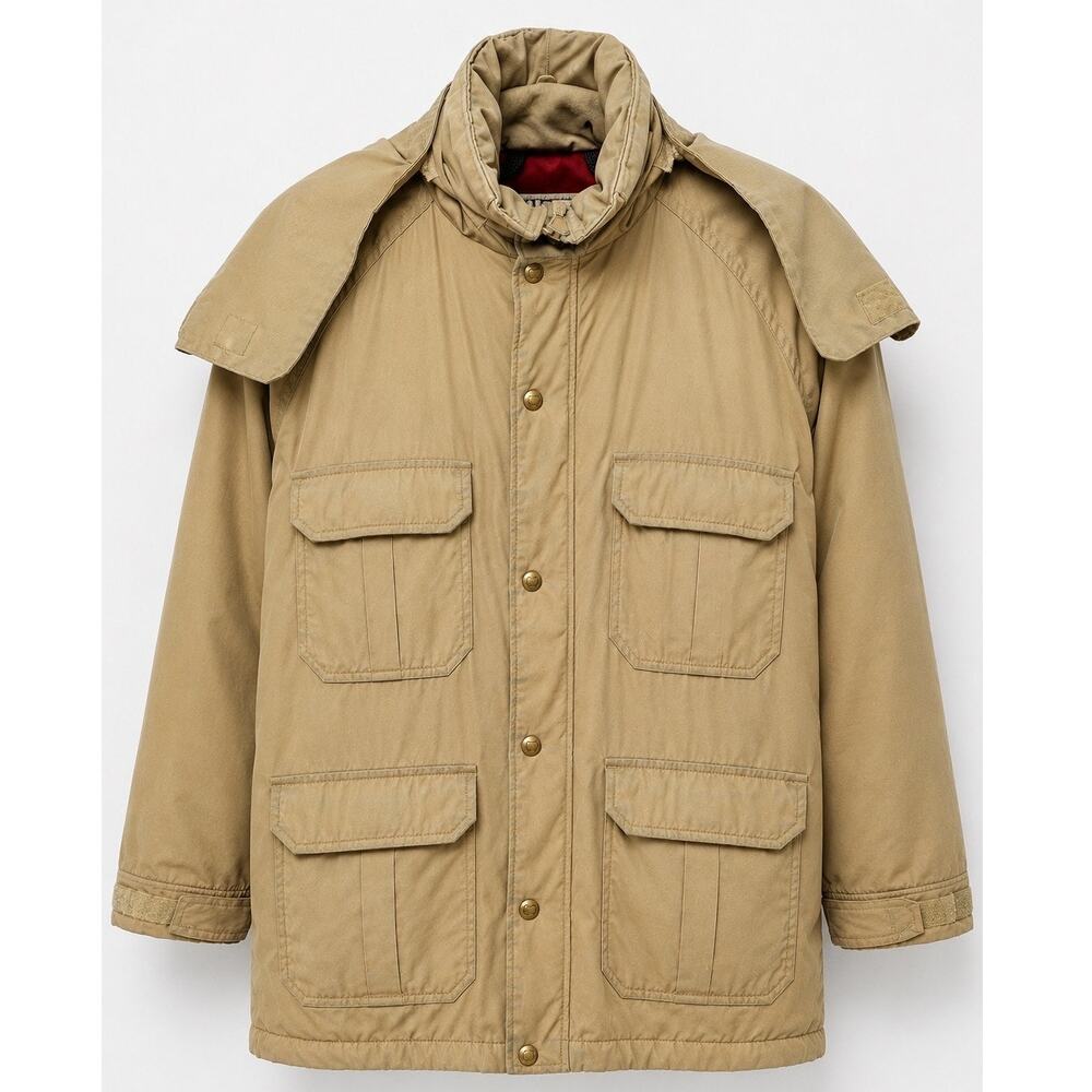 Vintage 1980s Woolrich Woman Arctic Parka Khaki Hooded Insulated Coat